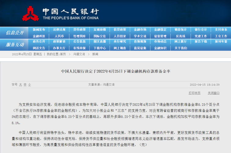 央行下调slf-央行下调存款准备金率025个百分点
