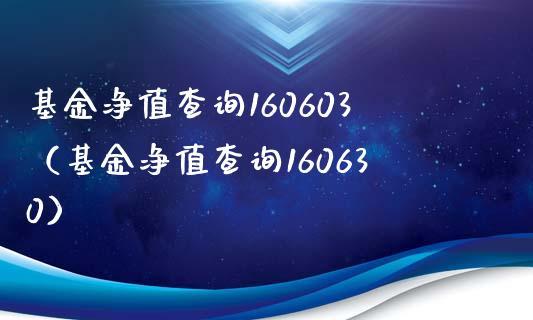 基金160603-基金160603净值查询
