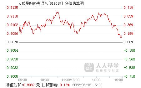 大成景阳-大成景阳基金今日净值 519019