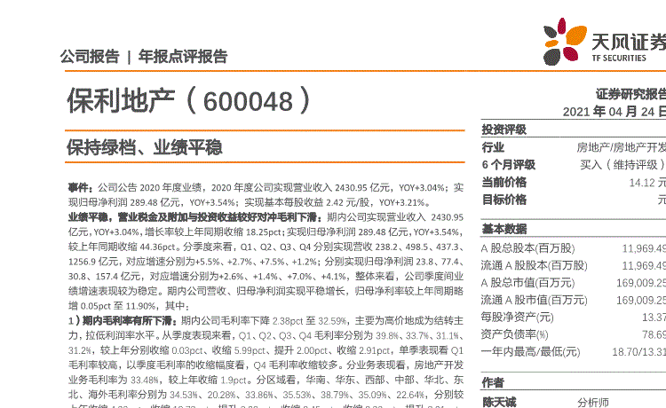600048保利地产-600048保利地产股吧