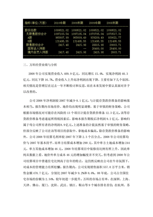 万科a股票分析-万科a股票分析报告