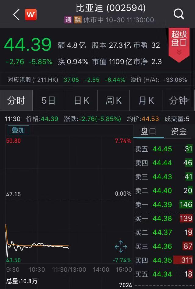 比亚迪股票-比亚迪股票行情今日股价